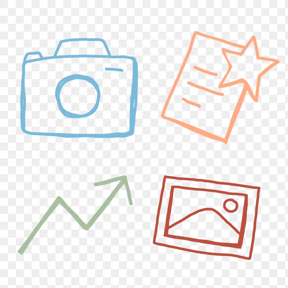 Useful business icon for marketing transparent png set