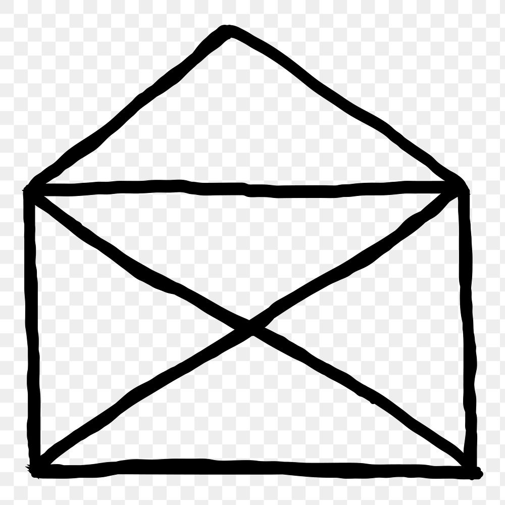 Simple hand drawn envelope png icon