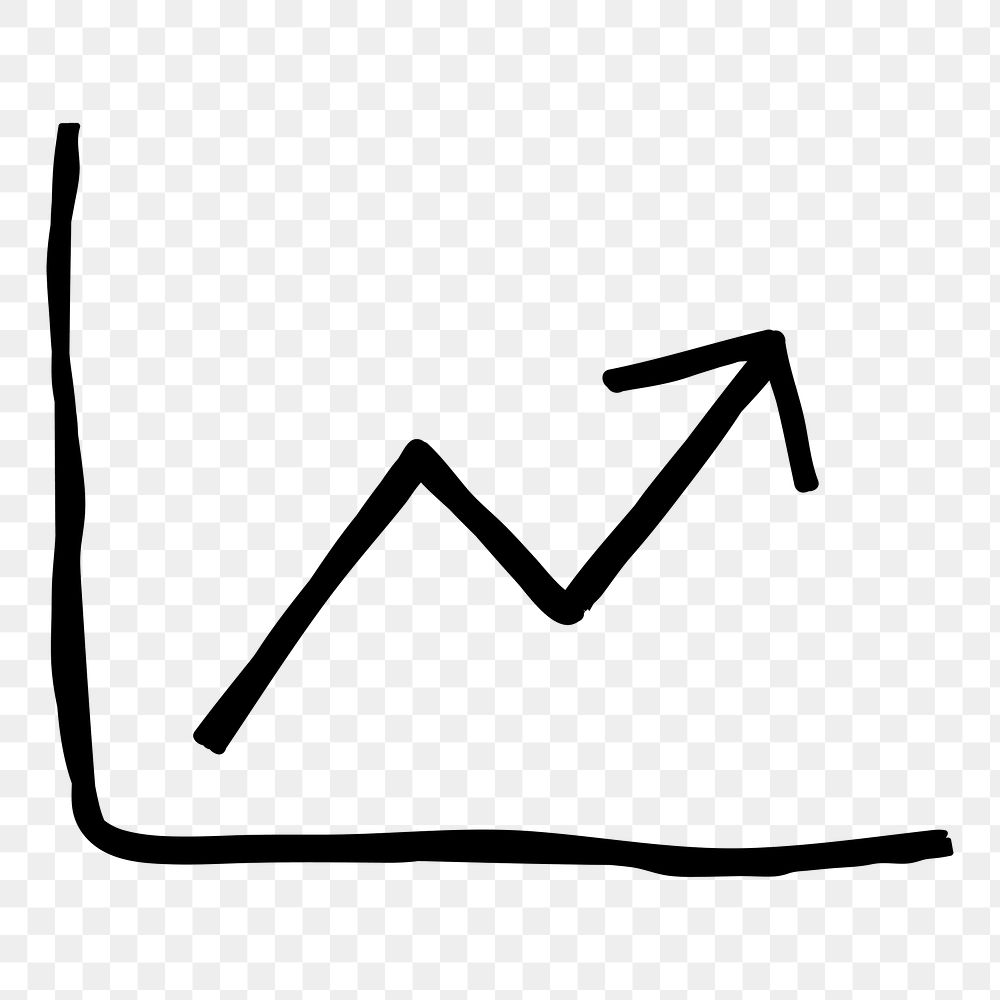 Rising arrow black png doodle icon
