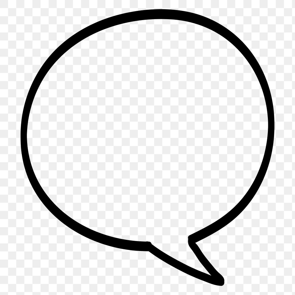 Speech balloon black png doodle icon