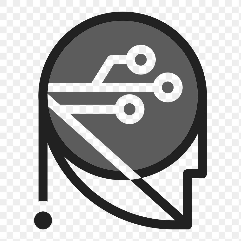 Simple robotic badge png icon design