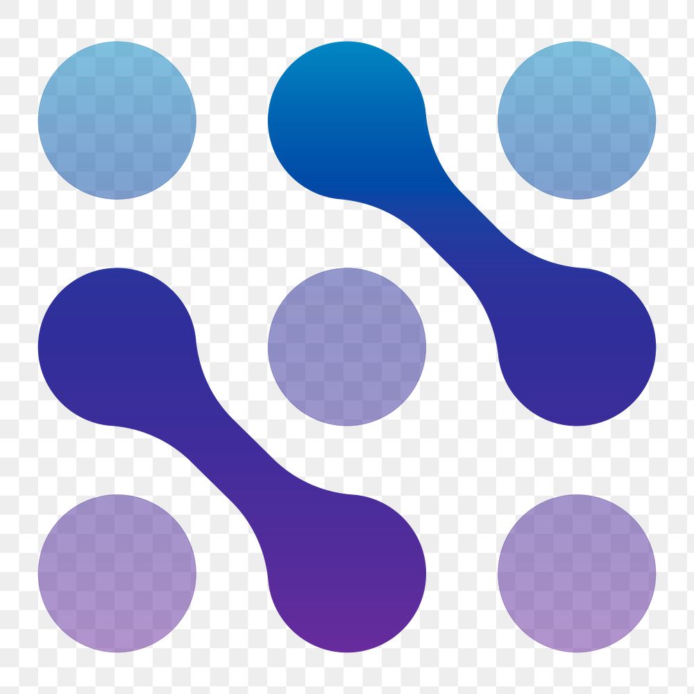 Gradient molecular lab logo png technology icon design