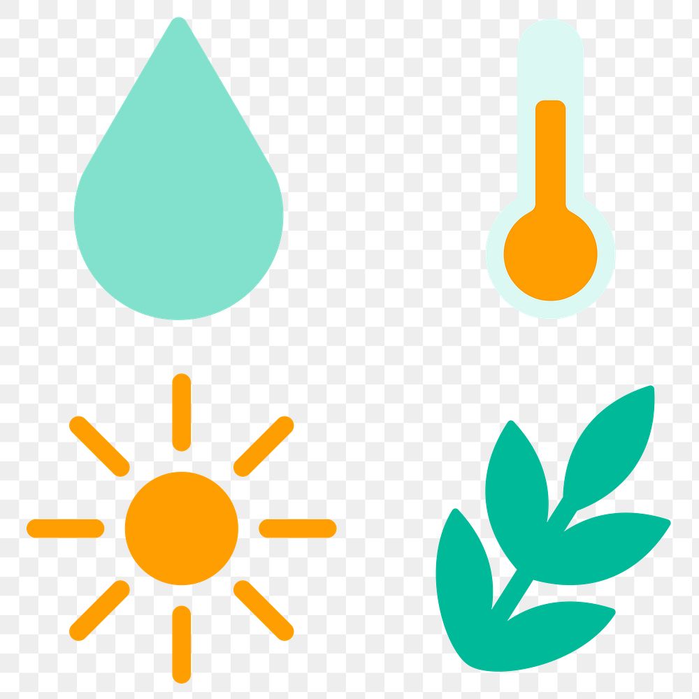 Farming and plant growing icon png agricultural technology set