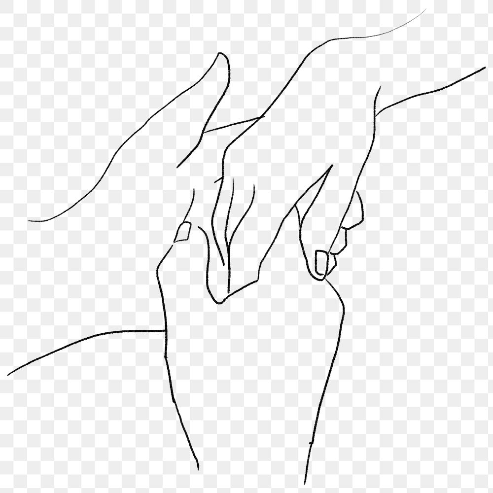 Couple holding hands romantically png illustration