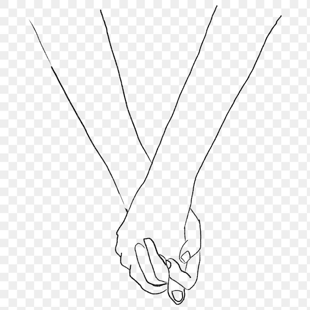 Couple holding hands romantically png illustration