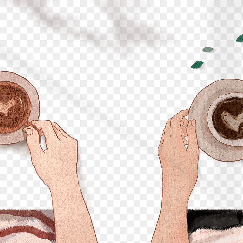 Perfect coffee date Valentine&rsquo;s png aesthetic illustration social media post