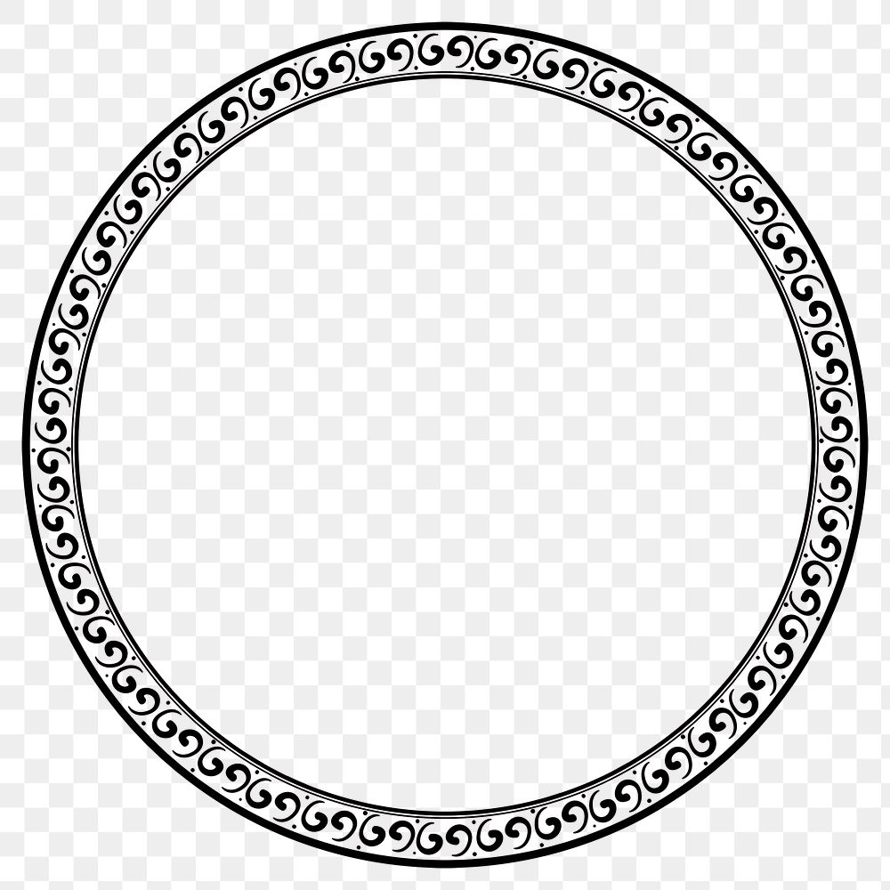 Png frame Chinese traditional pattern in black circle