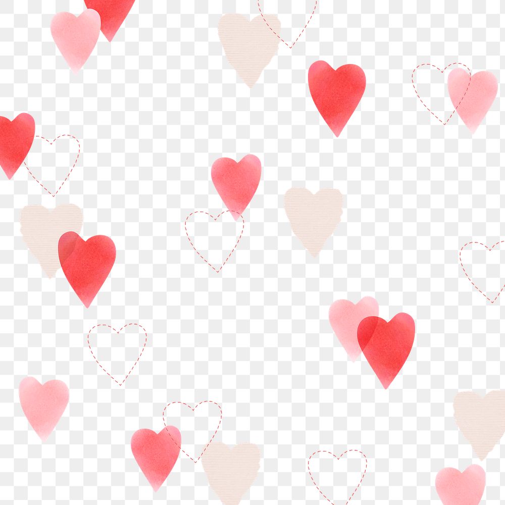 Cute heart pattern png in transparent background