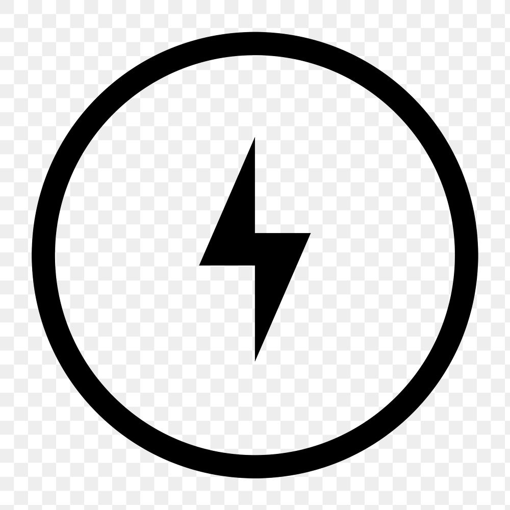 Png lack charging icon lightning for technology device