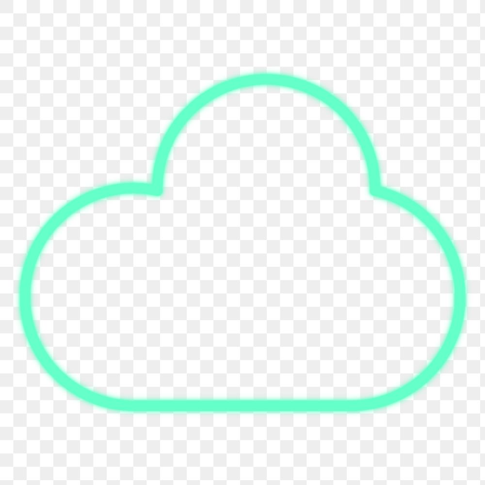 Png neon cloud symbol UI for weather forecast