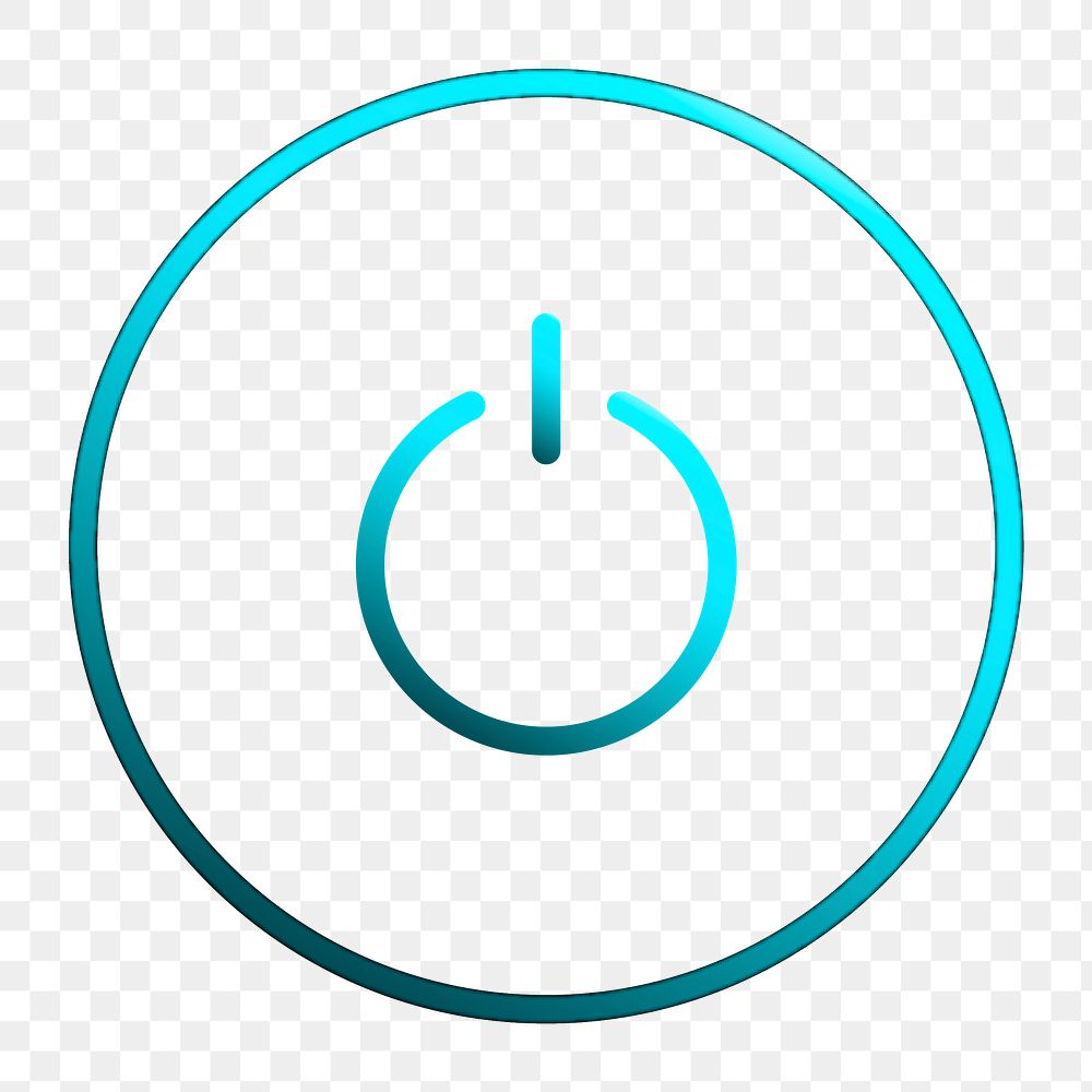 Png modern blue power button transparent icon