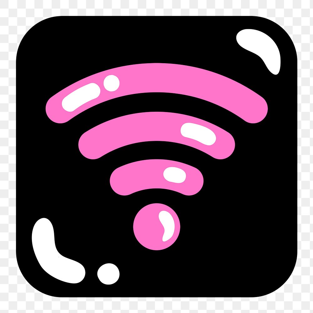 PNG wireless icon funky social media story sticker