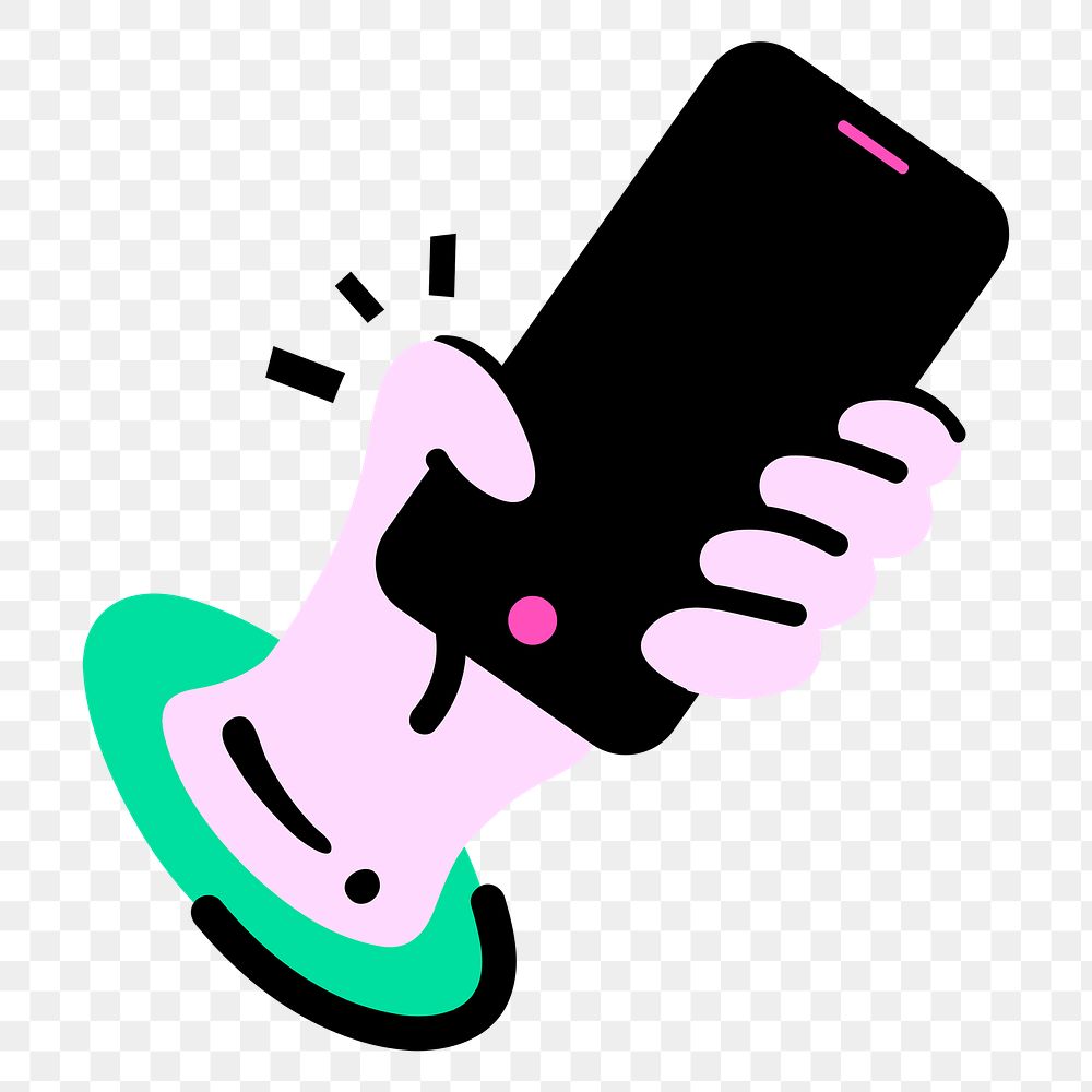 PNG mobile phone icon funky social media story sticker