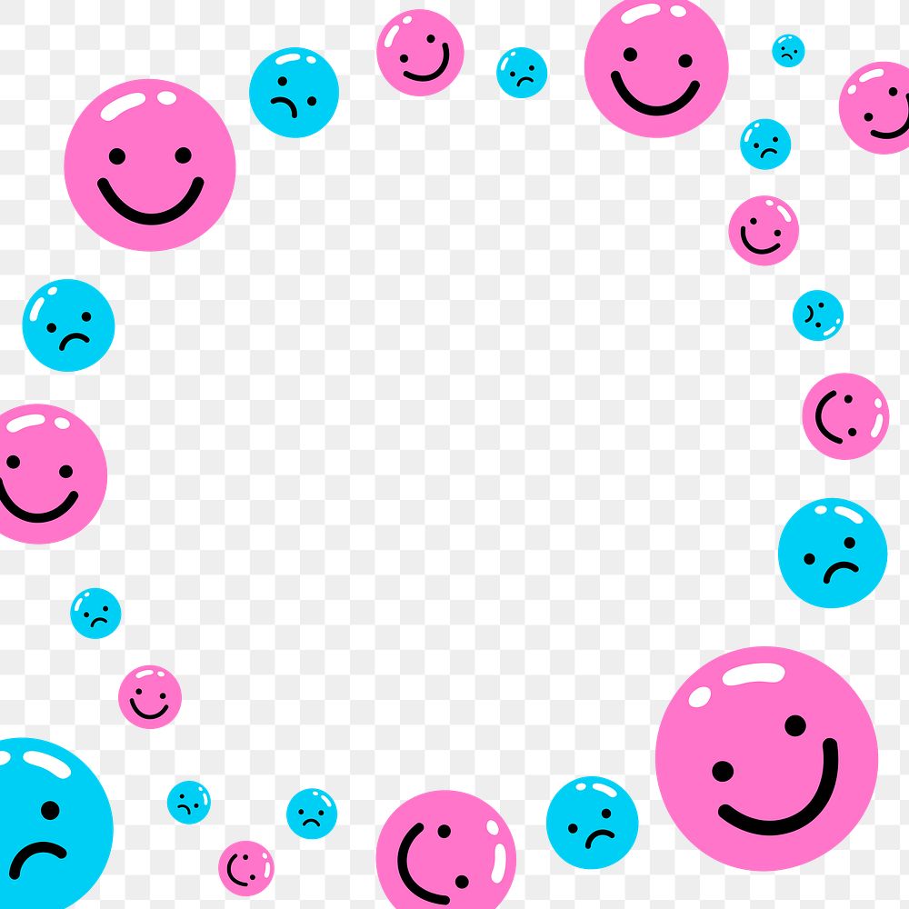 PNG frame with smiley face emoticons