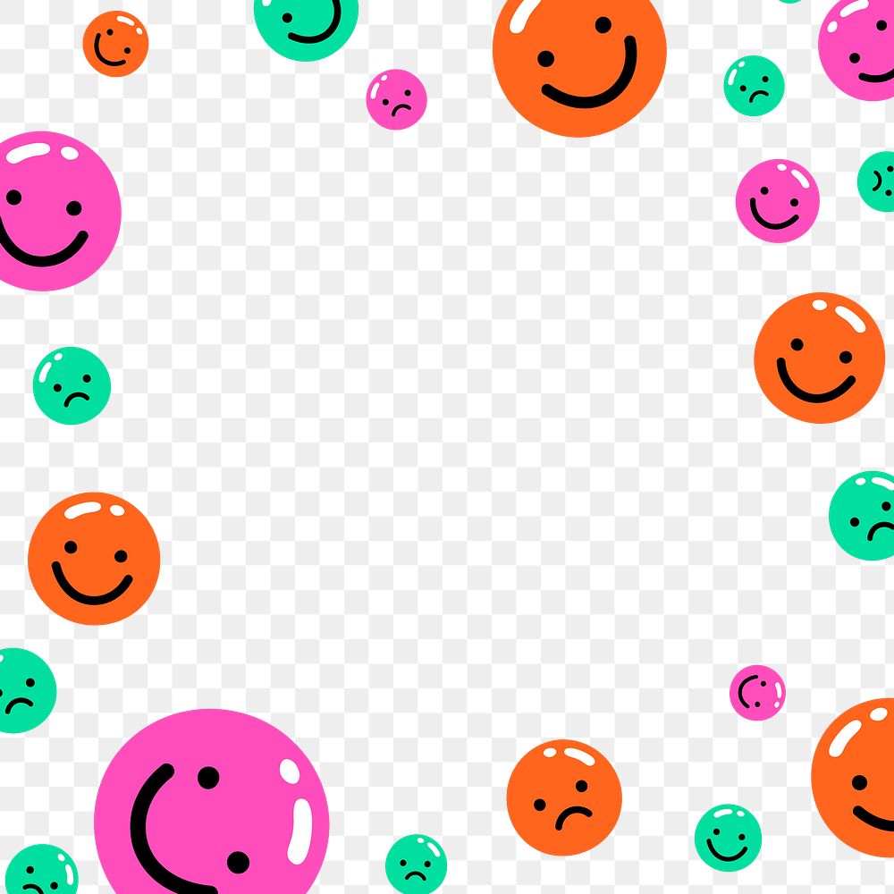 PNG frame with smiley face emoticons