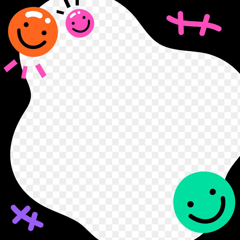 PNG frame with smiley face emoticons