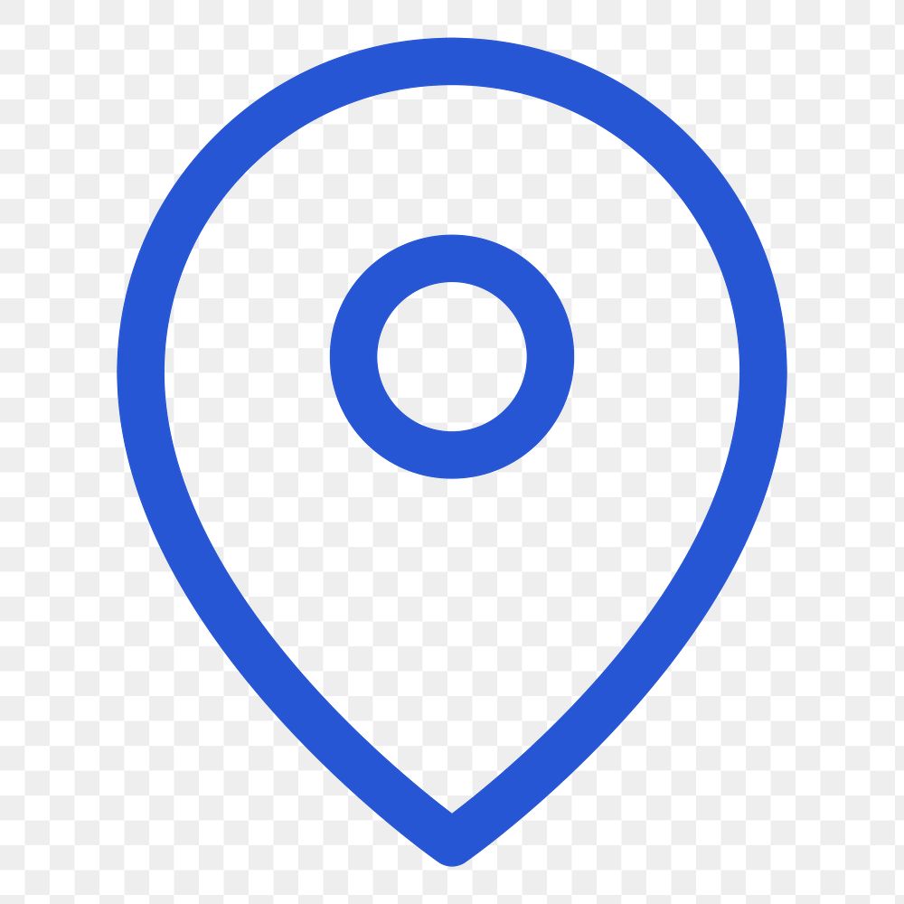 Png location blue icon for social media app minimal line