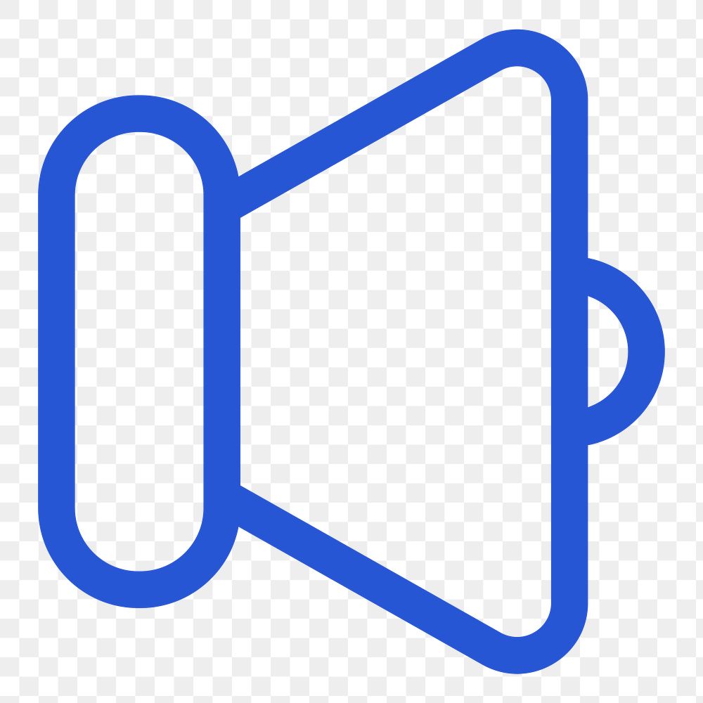 Png speaker volume blue icon for social media app minimal line