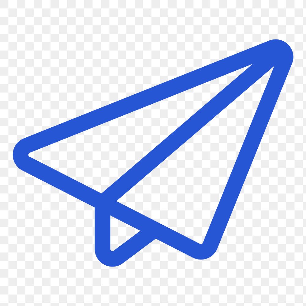 Png direct message icon for social media app paper plane illustration