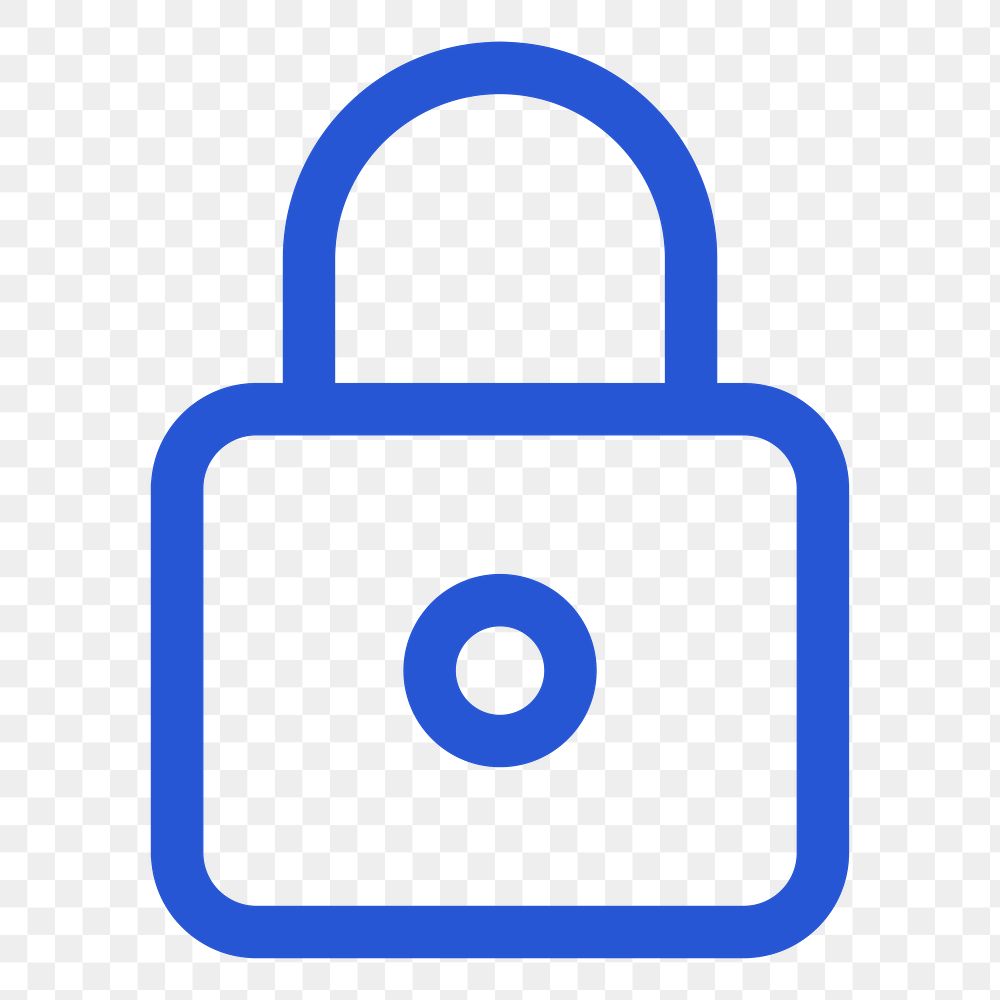 Png padlock social media icon secure mode symbol in minimal line