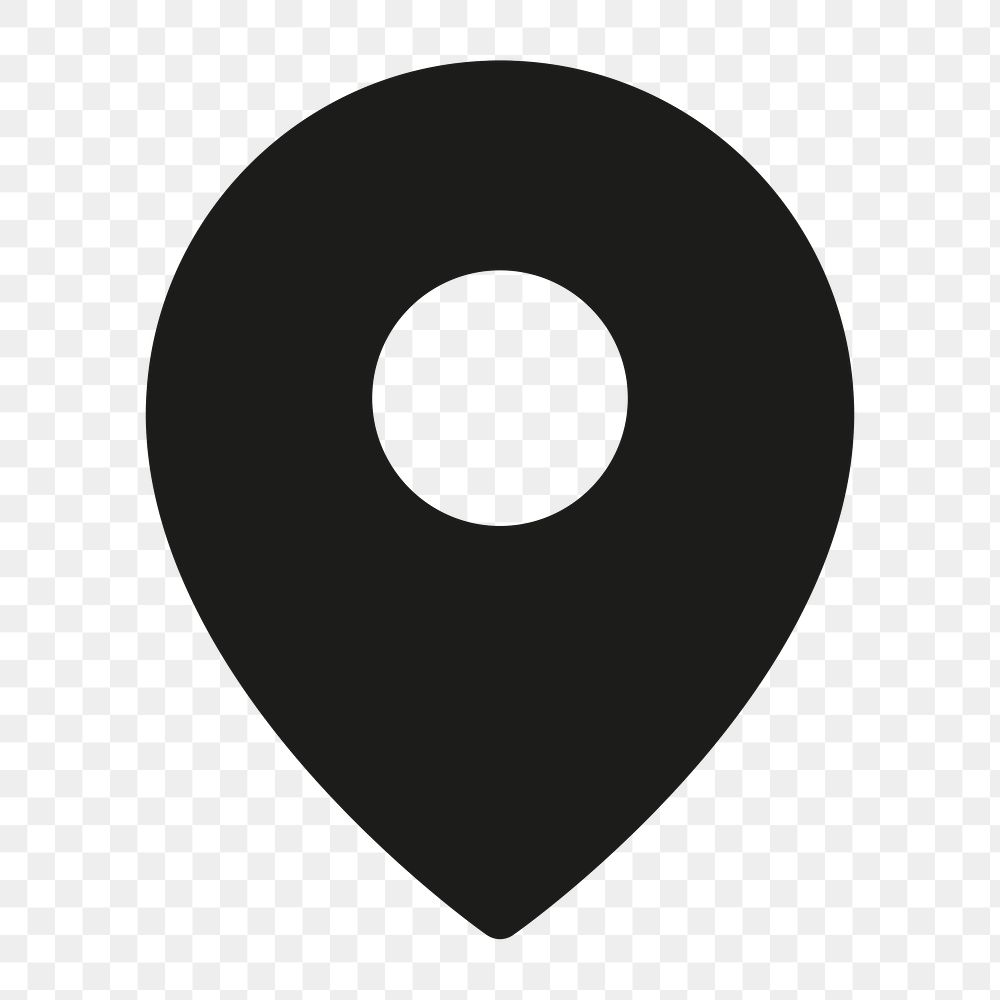 Location pin filled icon png black for social media app