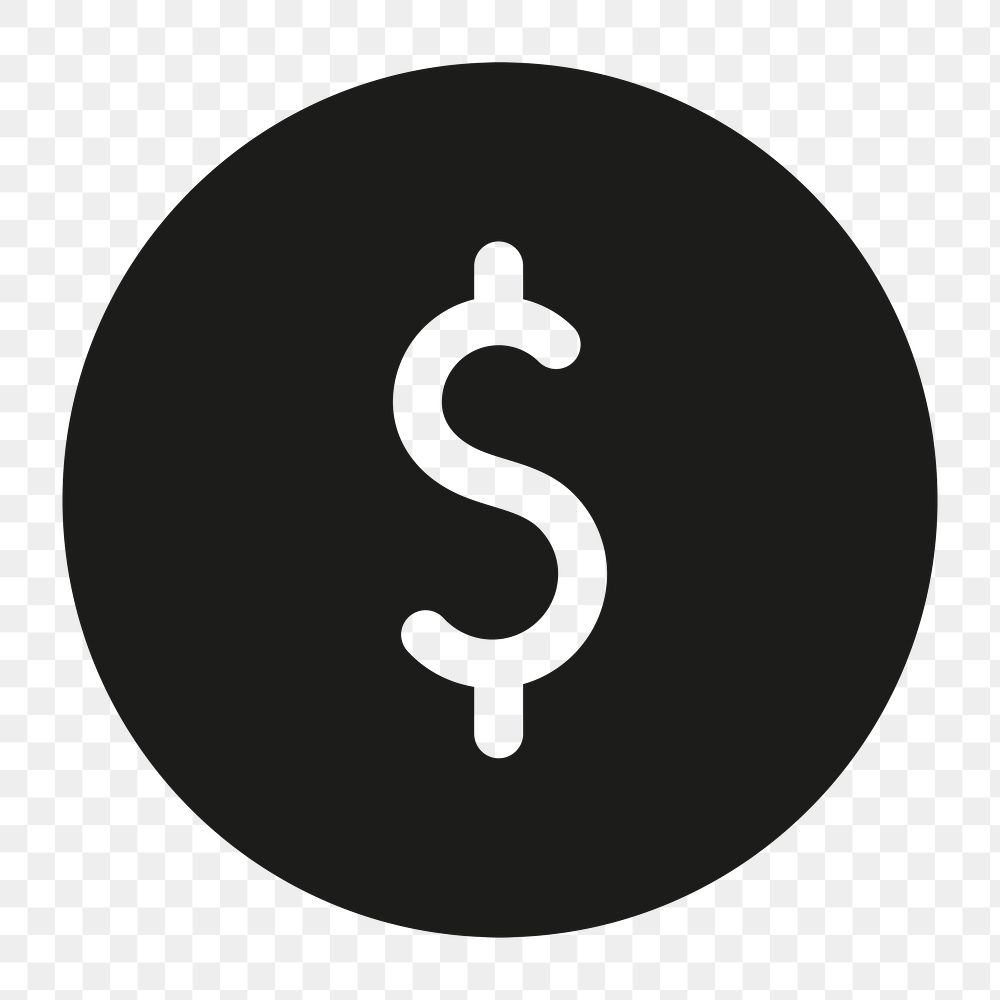 Currency filled icon png black for social media app