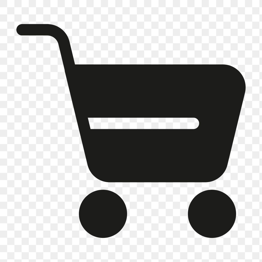 Shopping cart filled icon png black for social media app