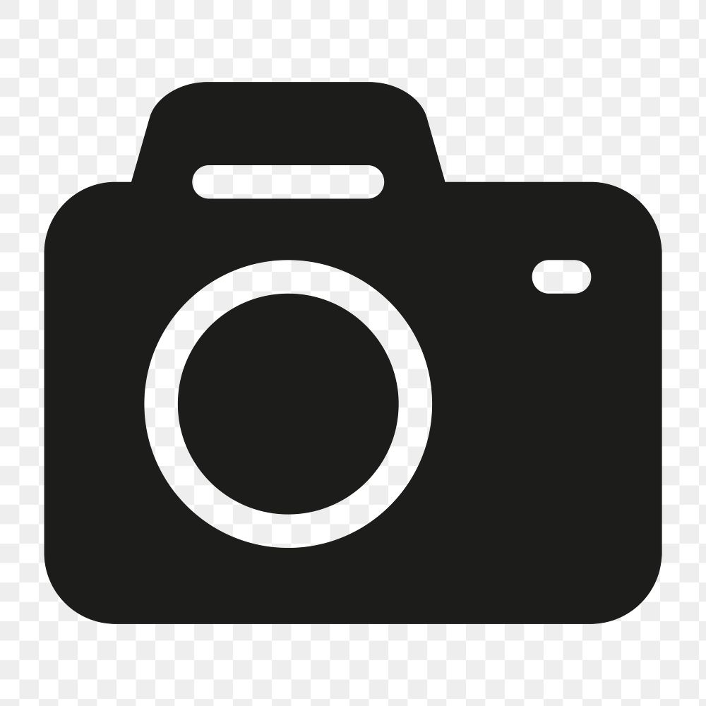 Camera filled icon png black for social media app