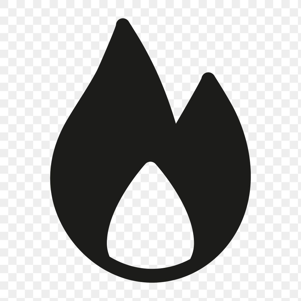 Fire filled icon png black for social media app