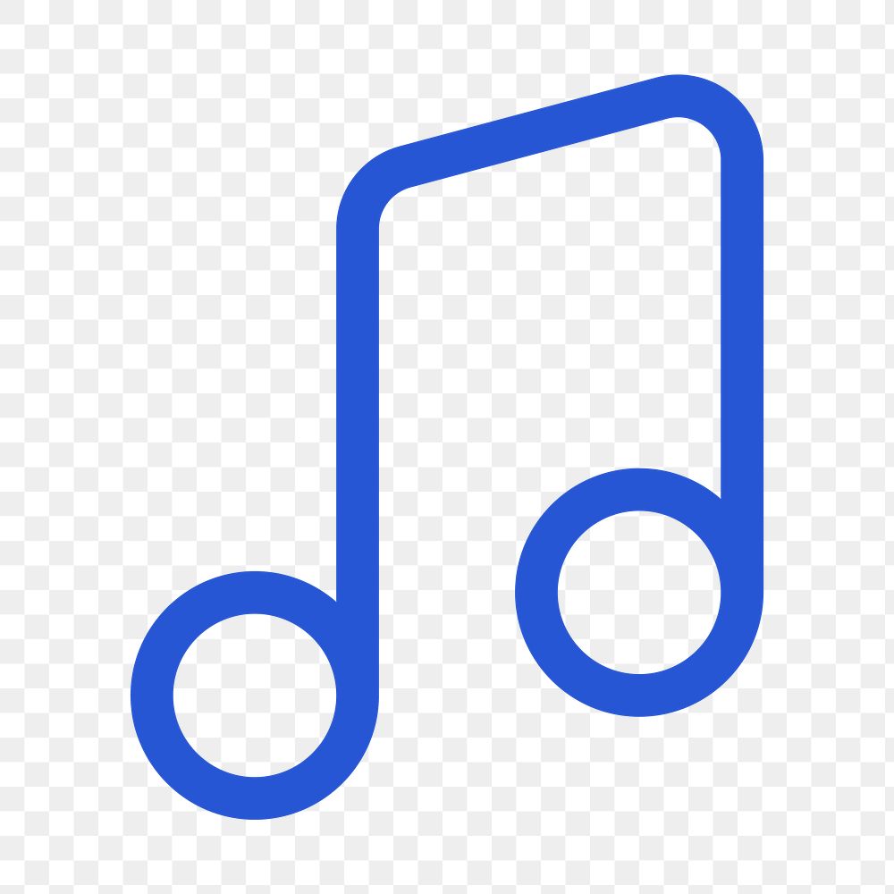 Png music note icon blue for social media app minimal line