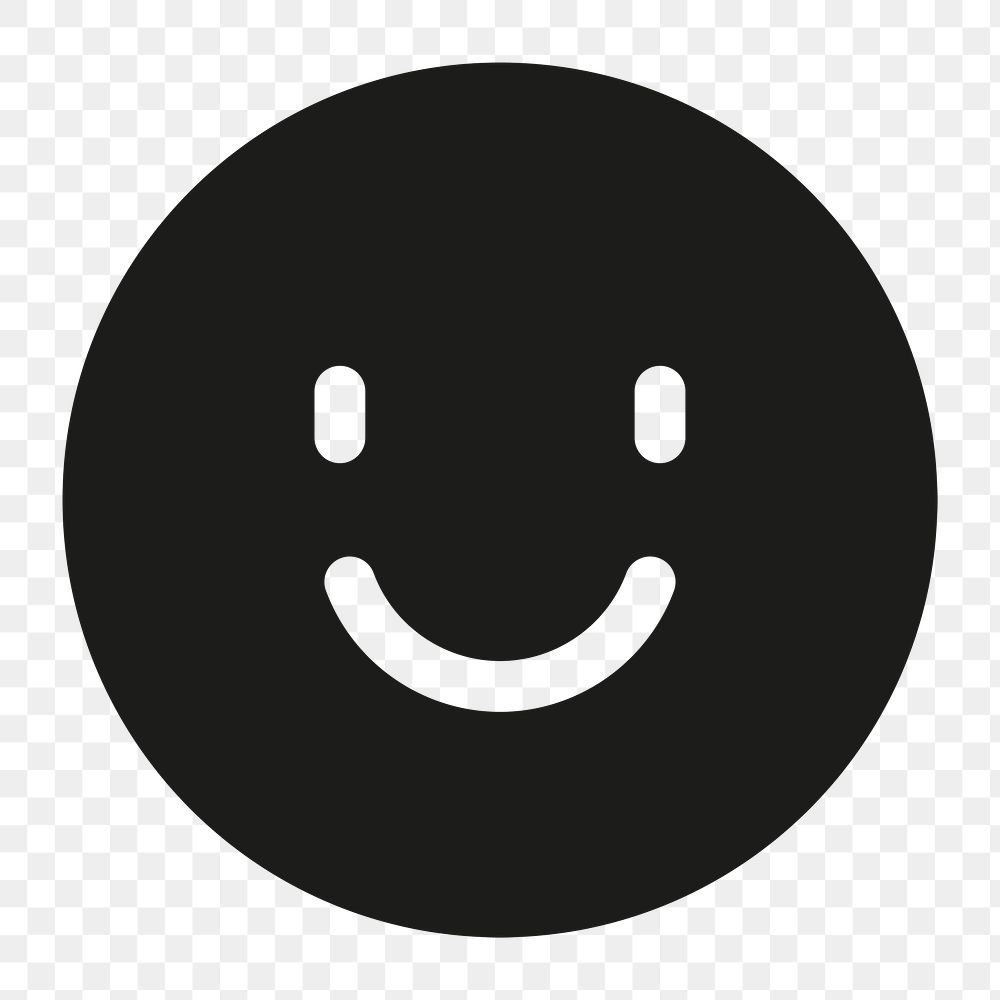 Smile filled icon png black for social media app