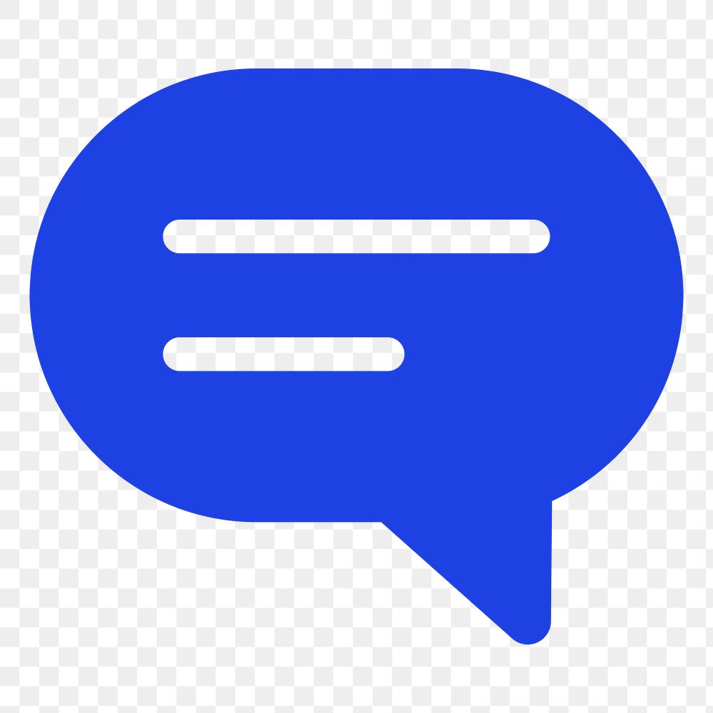 Png chat social media icon in blue flat style