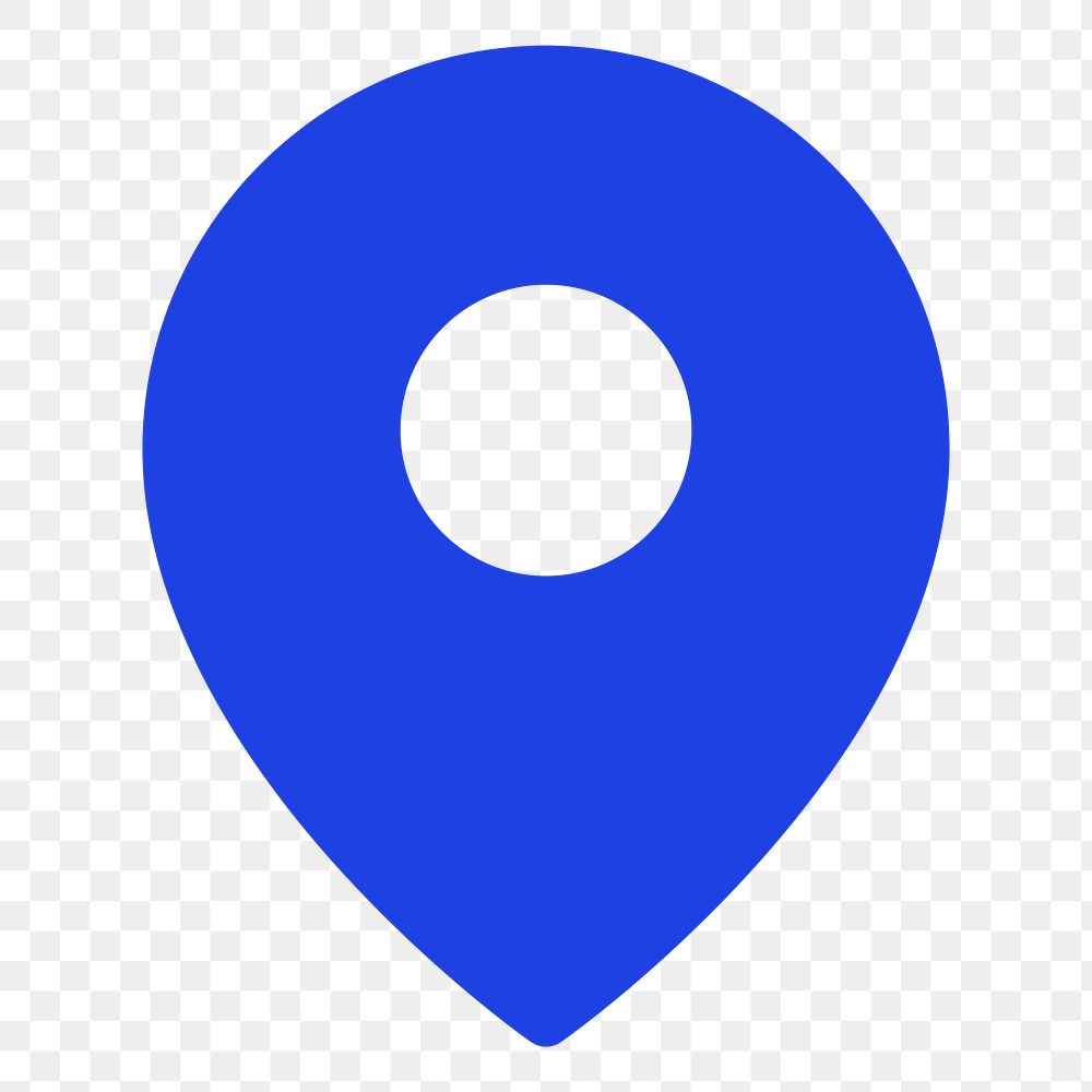 Png location blue icon for social media app flat style