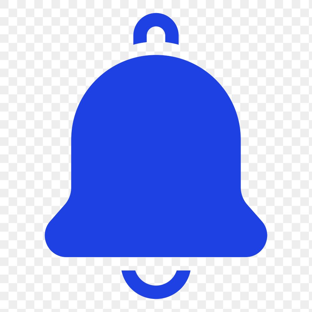 Png notification bell icon blue for social media app flat style