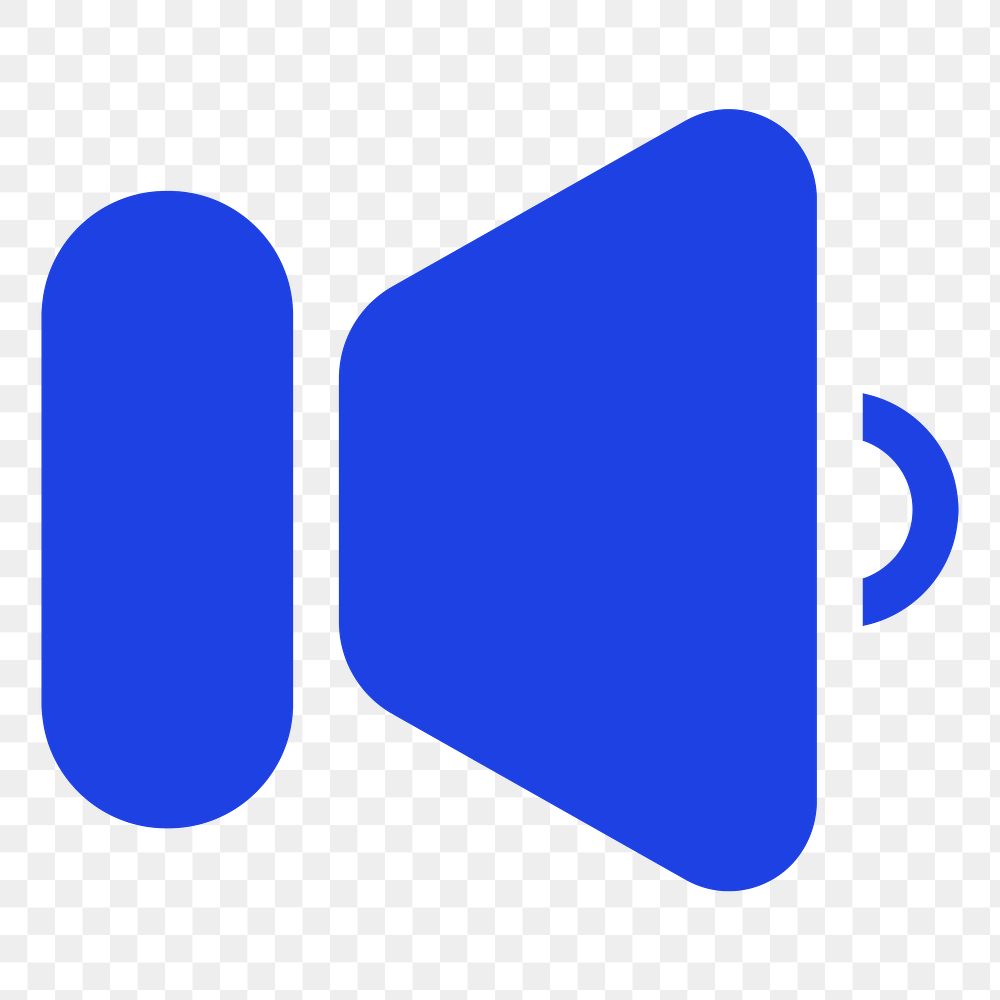 Png speaker volume blue icon for social media app flat style