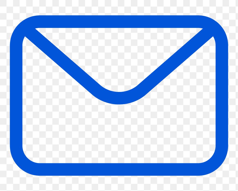 Png wmail social media icon in blue minimal line
