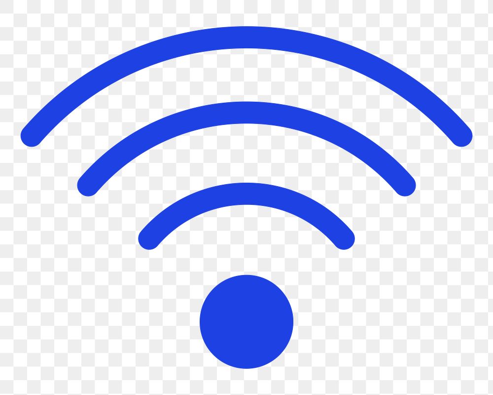 Png wireless internet blue icon for social media app flat style