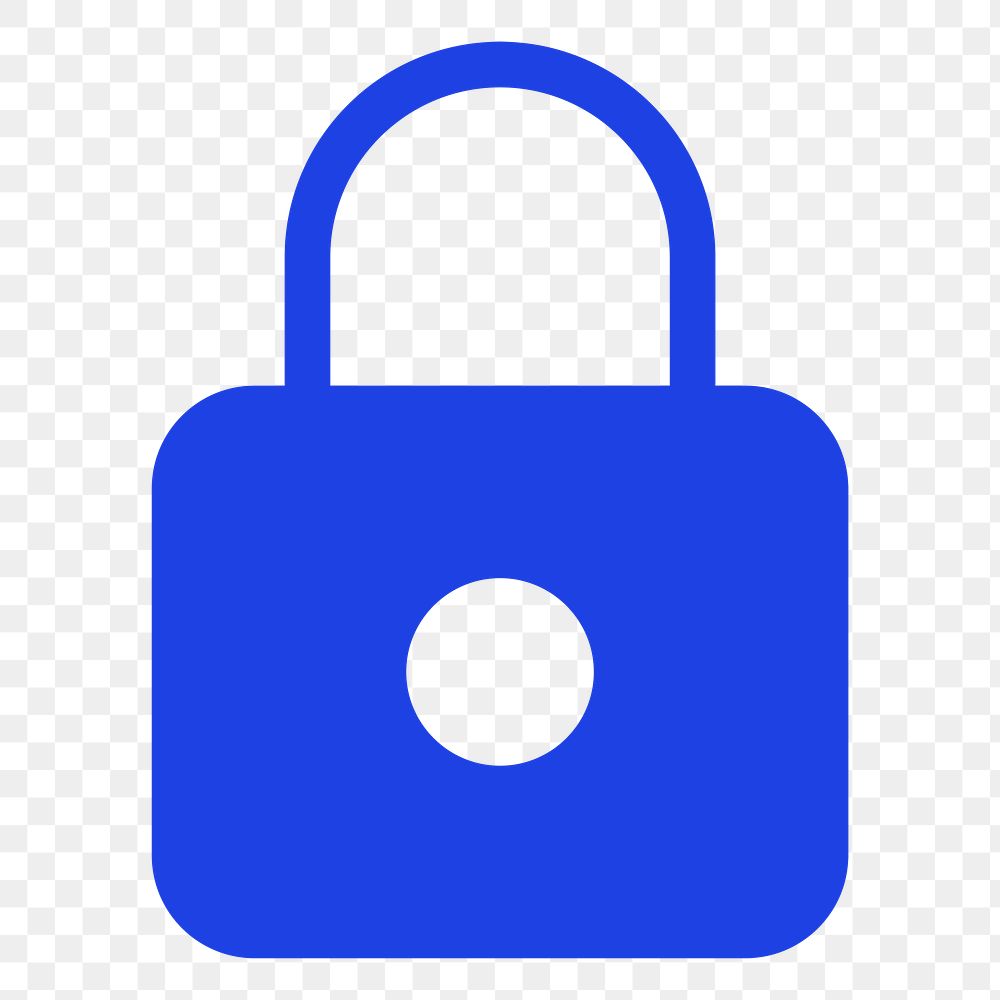 Png padlock social media icon secure mode symbol in flat style