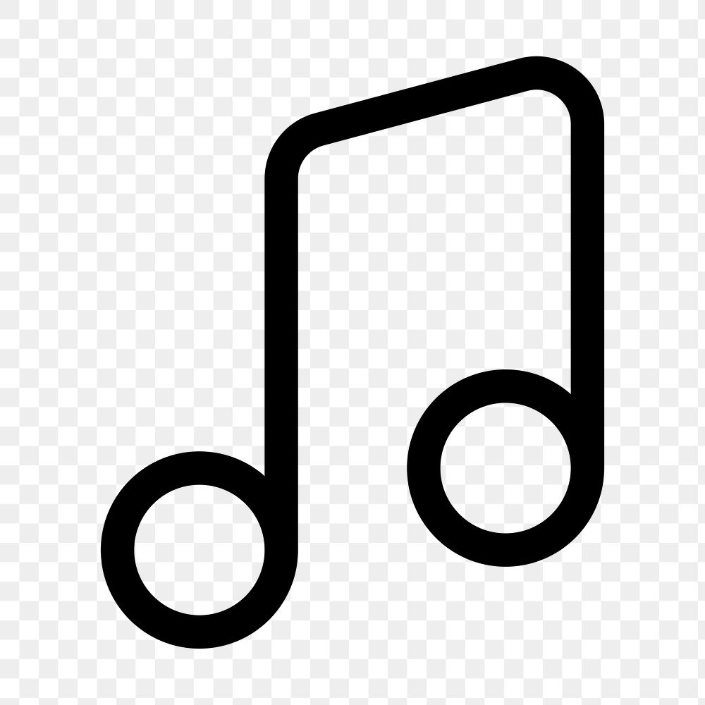 Music note outlined icon png black for social media app