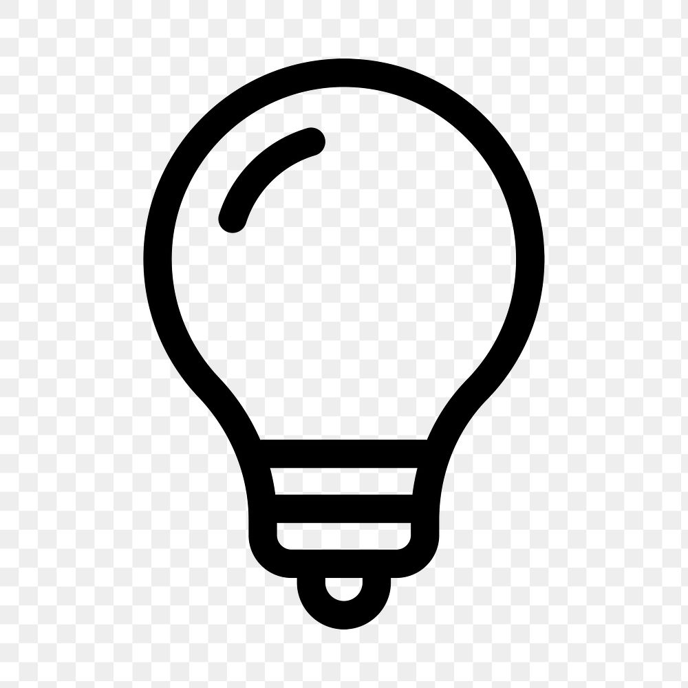 Light bulb outlined png for social media app