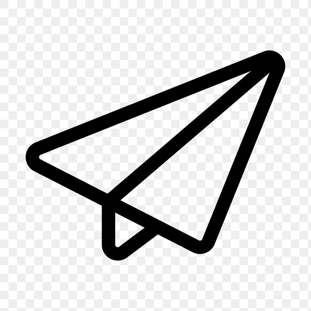 Paper plane outlined icon png for social media app