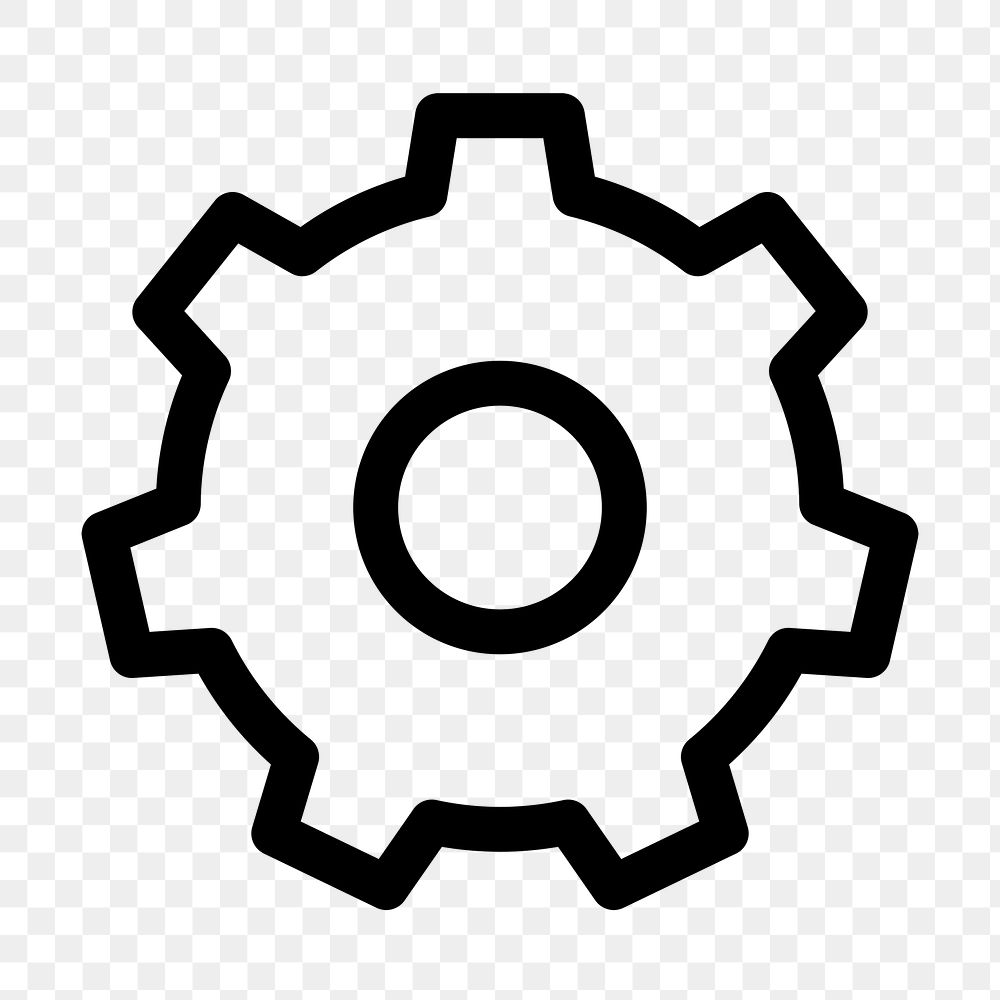 Cog setting outlined icon png for social media app