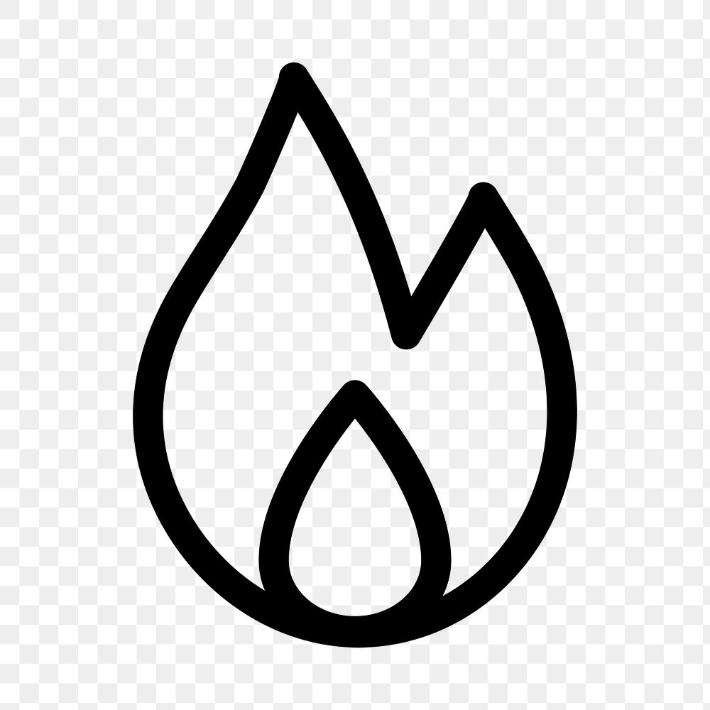 Fire outlined icon png for social media app