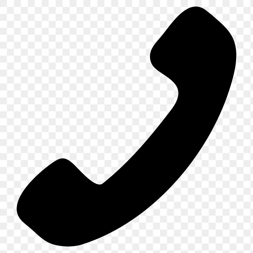 Telephone png icon black for mobile app in simple flat style