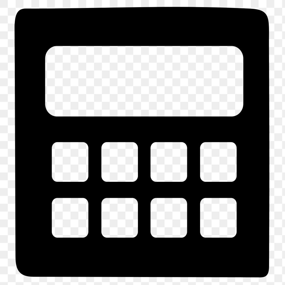 Png calculator mobile app icon simple flat style