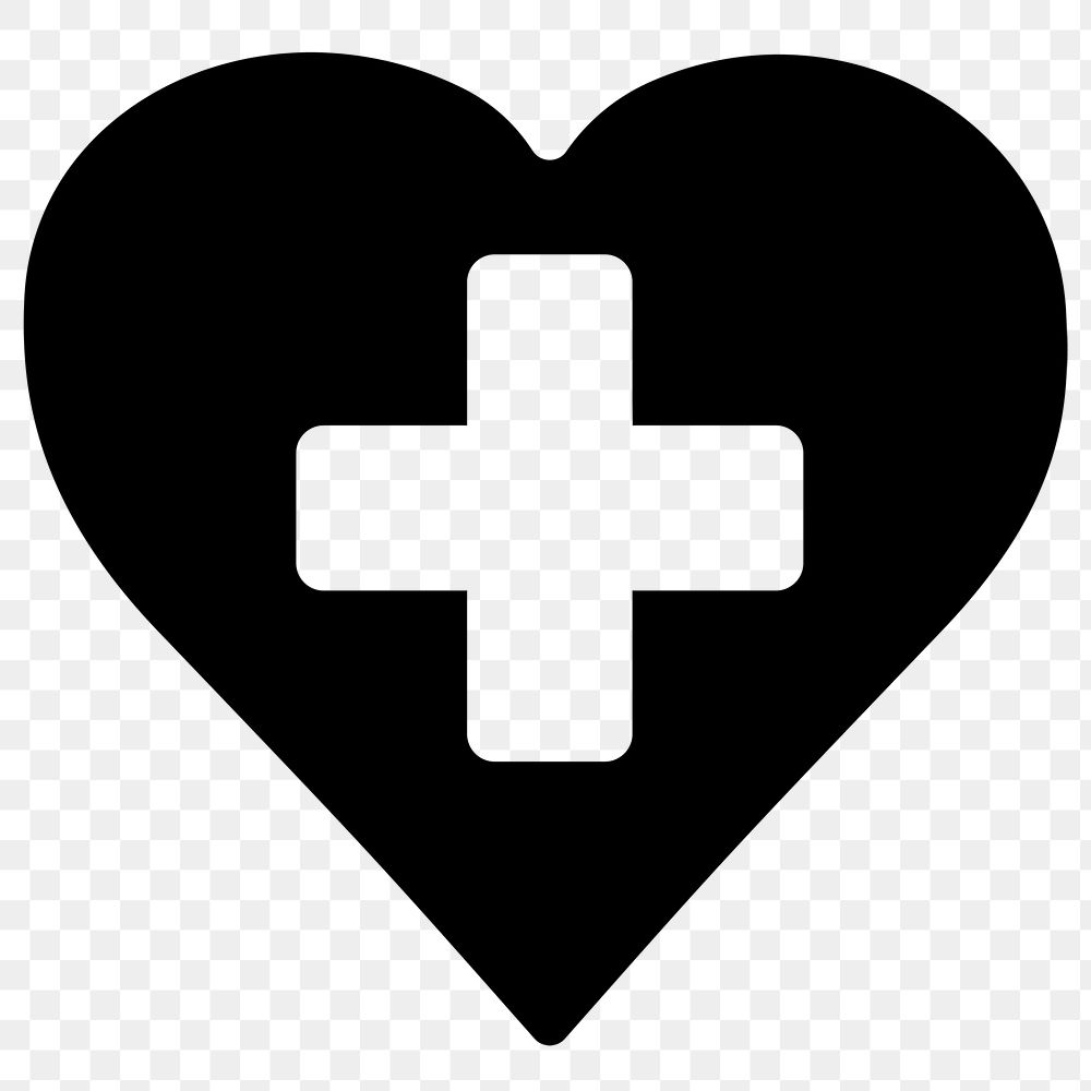 Png health tracking app icon  heart cross illustration for mobile phone