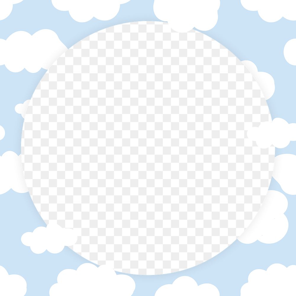 Png cloudy frame with transparent background