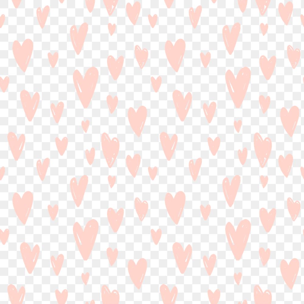 Png background with cute heart pattern 