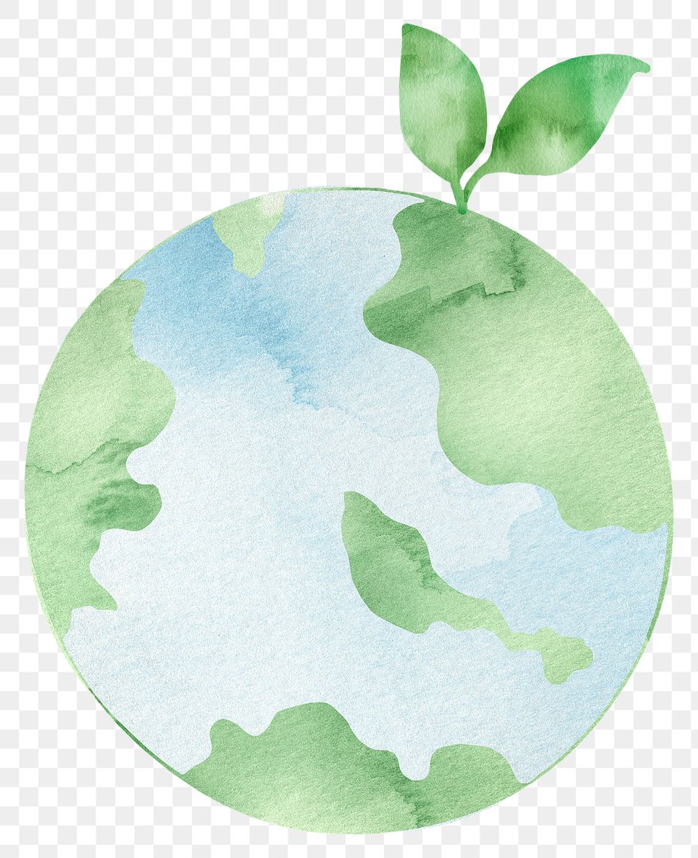 Earth png natural environment in watercolor design element
