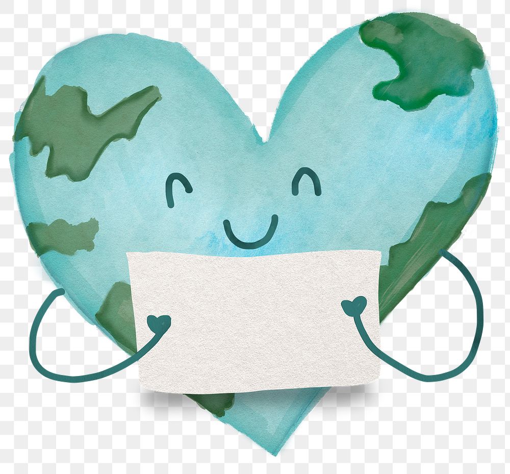 Png heart-shaped earth design element